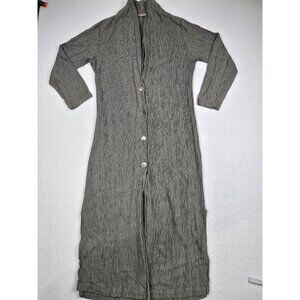 Pebble Rayon Terni Green Long Button-Up Cardigan Small Boho Lagenlook